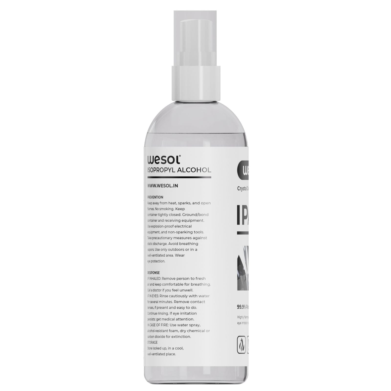 Wesol IPA Isopropyl alcohol 99.9% Spray | (CH3)2-CH-OH CAS: 67-63-0 | Premium Grade Pure without mixing | For Technical Use | 100ML Pack of 4