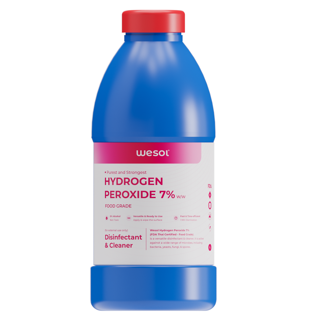 Wesol Hydrogen Peroxide 7.6% w/w Food Grade Multipurpose Disinfectant Solution - 1 Litre Pack | Best For Cleaning, disinfection. sterilization | Farming, Gardening, Hydroponics, Food production