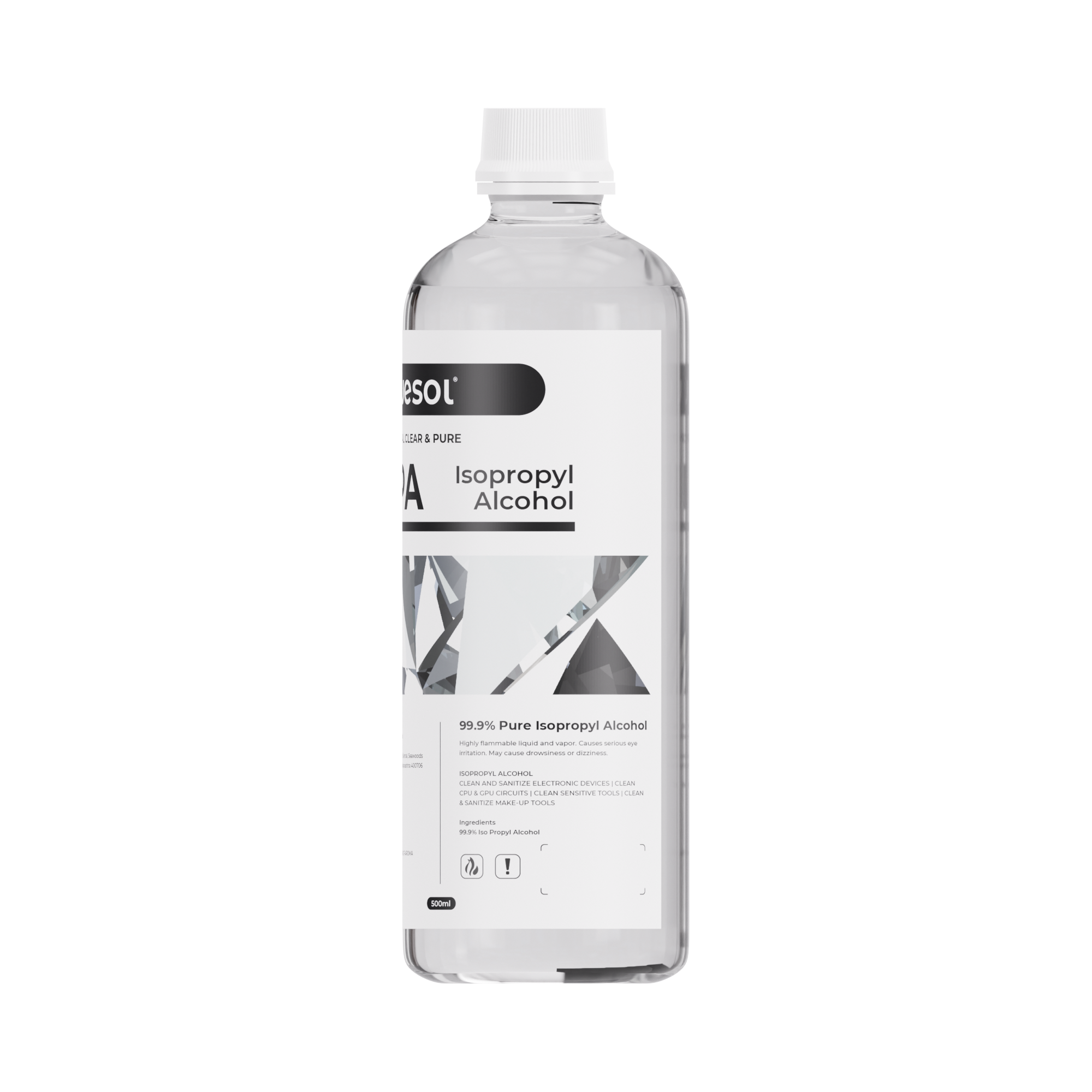 Wesol IPA Isopropyl alcohol 99.9% | (CH3)2-CH-OH CAS: 67-63-0 | Premium Grade Pure without mixing | For Technical Use | 500ml Pack of 1