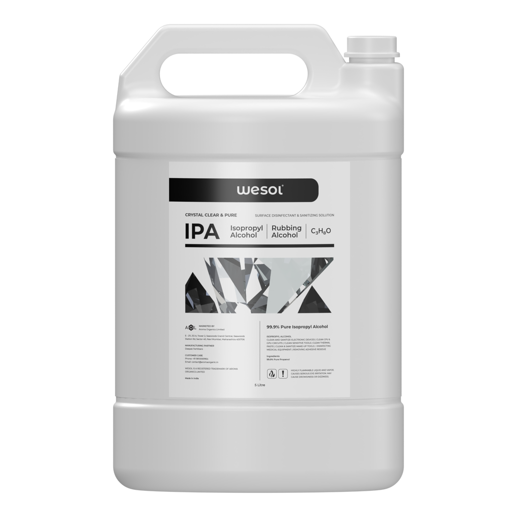 Wesol Isopropyl alcohol 99.9% IPA 5 Litre | (CH3)2-CH-OH CAS: 67-63-0 | Industrial Grade | Disinfecting Solution and Powerful Cleaning