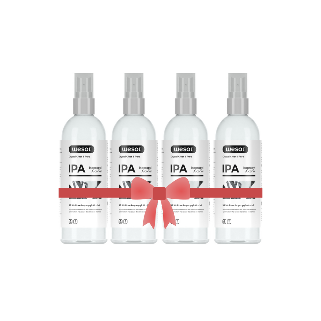 Wesol IPA Isopropyl alcohol 99.9% Spray | (CH3)2-CH-OH CAS: 67-63-0 | Premium Grade Pure without mixing | For Technical Use | 100ML Pack of 4